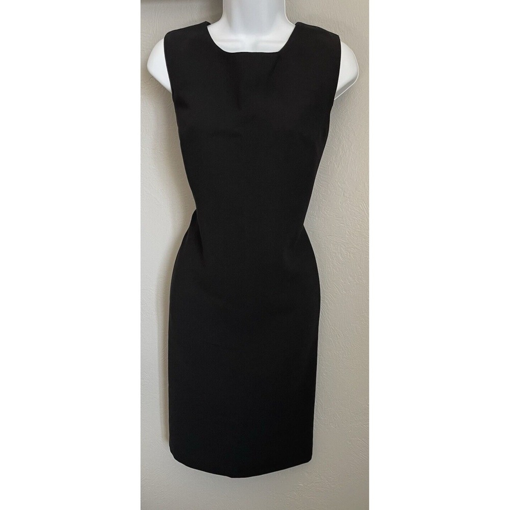Plaza South Sleeveless Dress Women's Size 8 Black Sheath Zip Up Back Classic